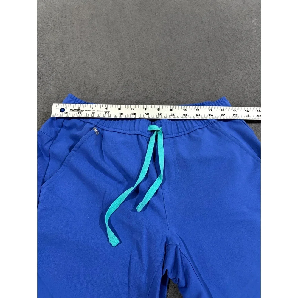 FIGS Tansen Jogger Scrub Pants Mens XS/S Blue Stretch Drawcord Waist Tapered Leg